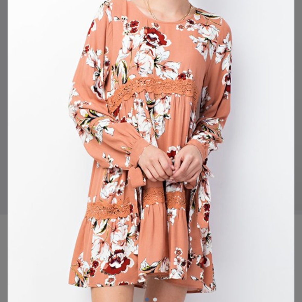 🎉Floral Tie-Sleeve Babydoll Dress